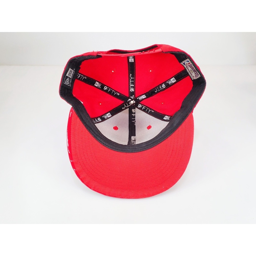 New Era 9FIFTY Chicago Bulls Snapback Hat Red Patent Leather Brim Cap NBA - Picture 6 of 9